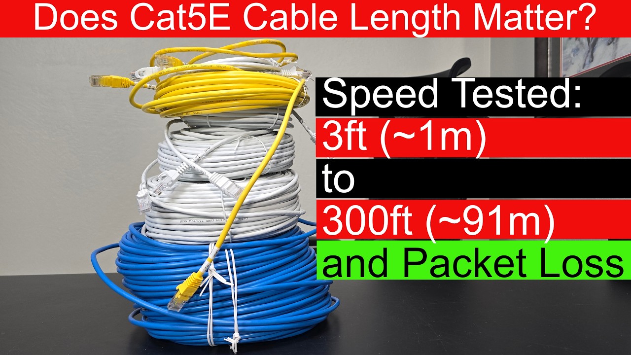 Cat5e Cable Length DEBUNKED! 3ft vs. 300ft 10Gbps Speed & Packet Loss Test!