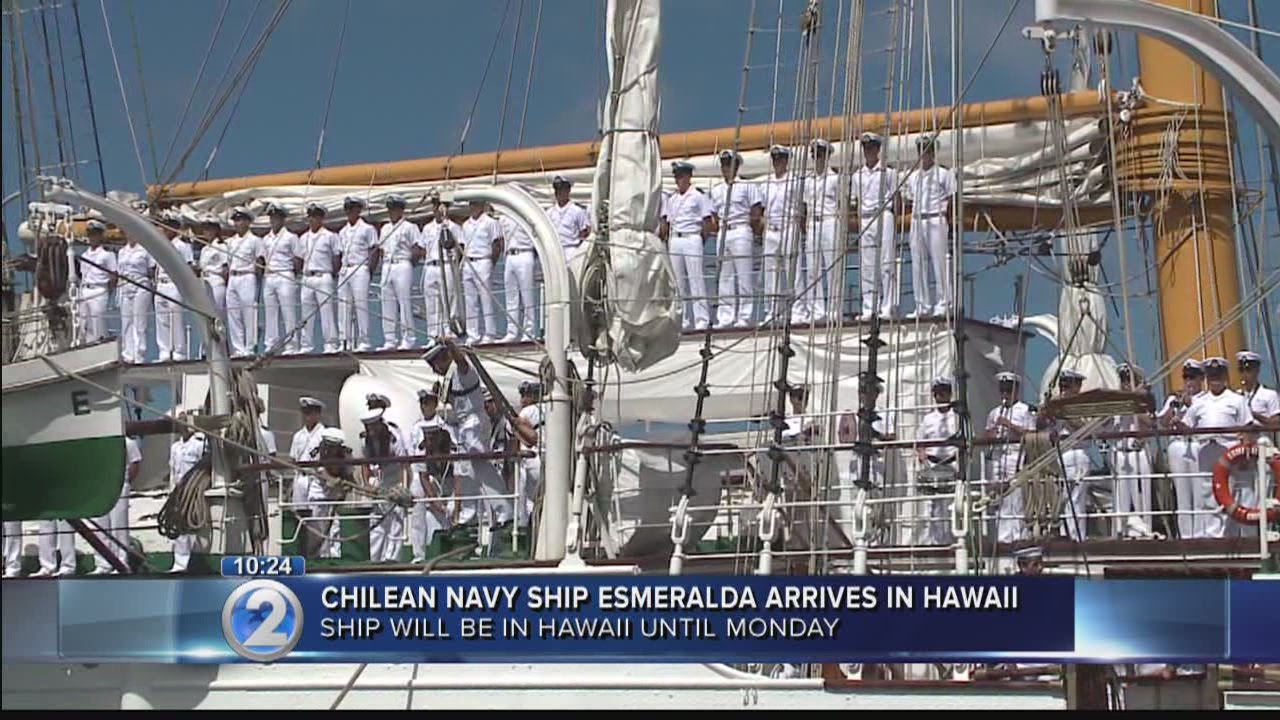 Chilean Navy tall ship Esmeralda arrives in Honolulu