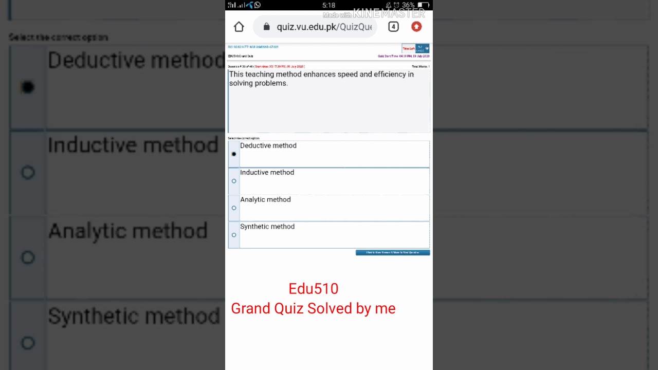 Edu510 Grand Quiz (with Answers)