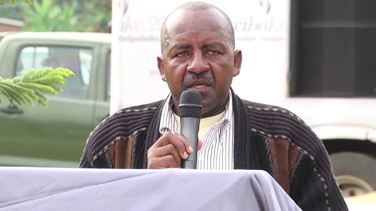 Resistance Fighter & Survivor Eric Nzabihimana at the Kwibuka Flame Tour, Karongi