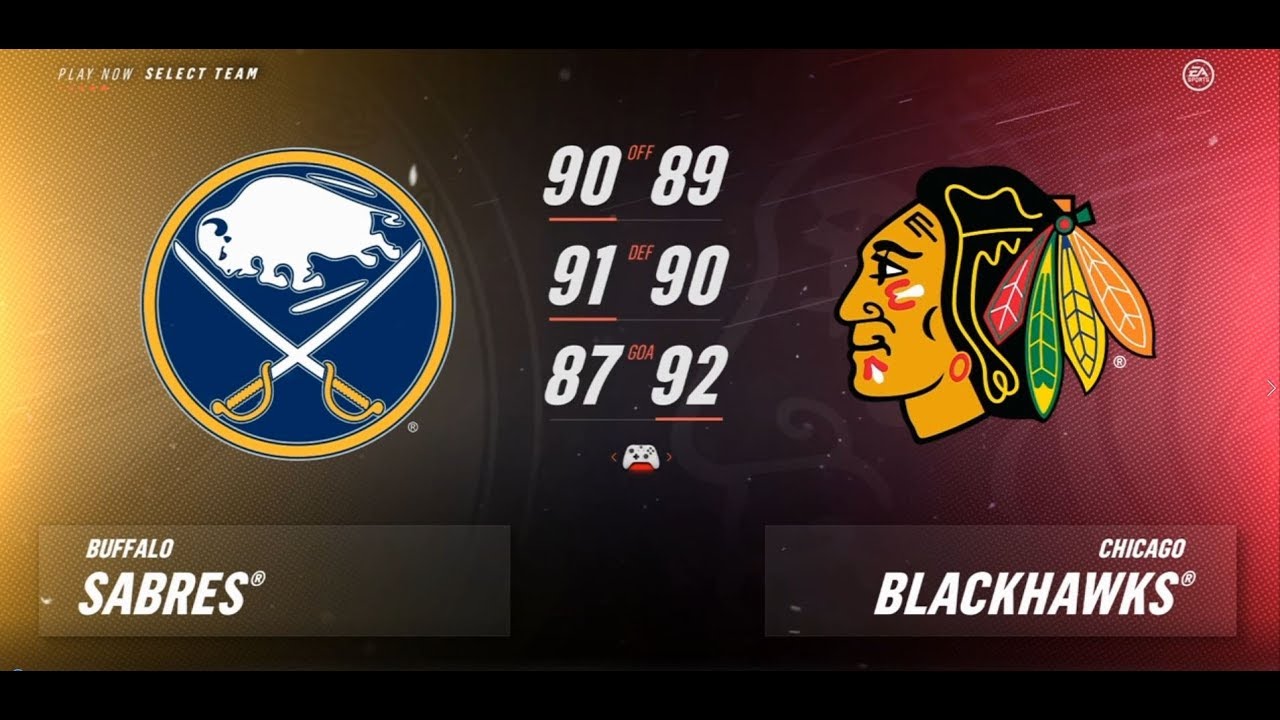 NHL 19  (Xbox One S)  Buffalo Sabres vs Chicago Blackhawks.