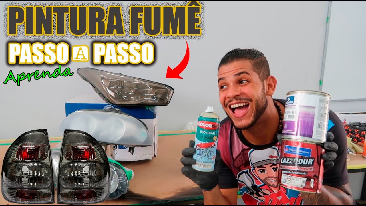 PINTURA FUMÊ ESPELHADA - LANTERNA traseira e FAROL PASSO A PASSO!!!!!!!