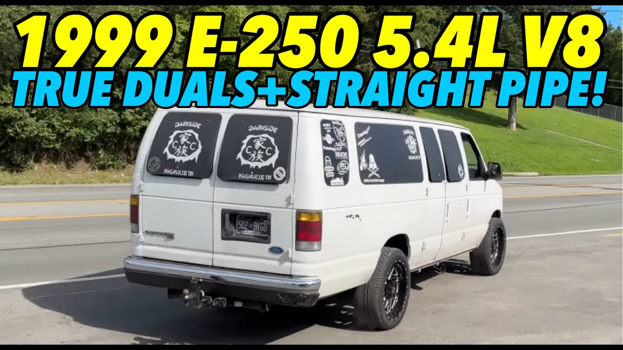 Ford E-250 1999 года выпуска, 5,4 л, V8 с настоящими двойными прямыми трубами!