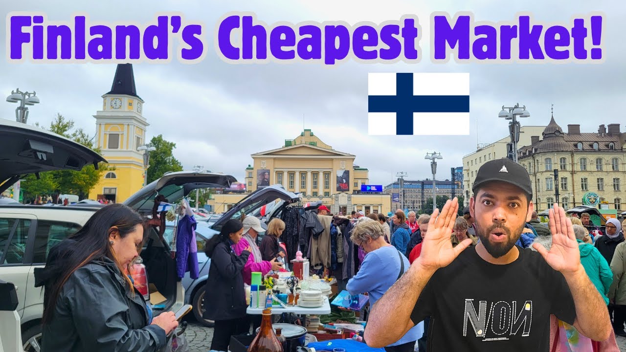 🛒 Biggest Floating Market in Tampere 🇫🇮 | Antiques, Clothes & Cheap Shopping in Finland