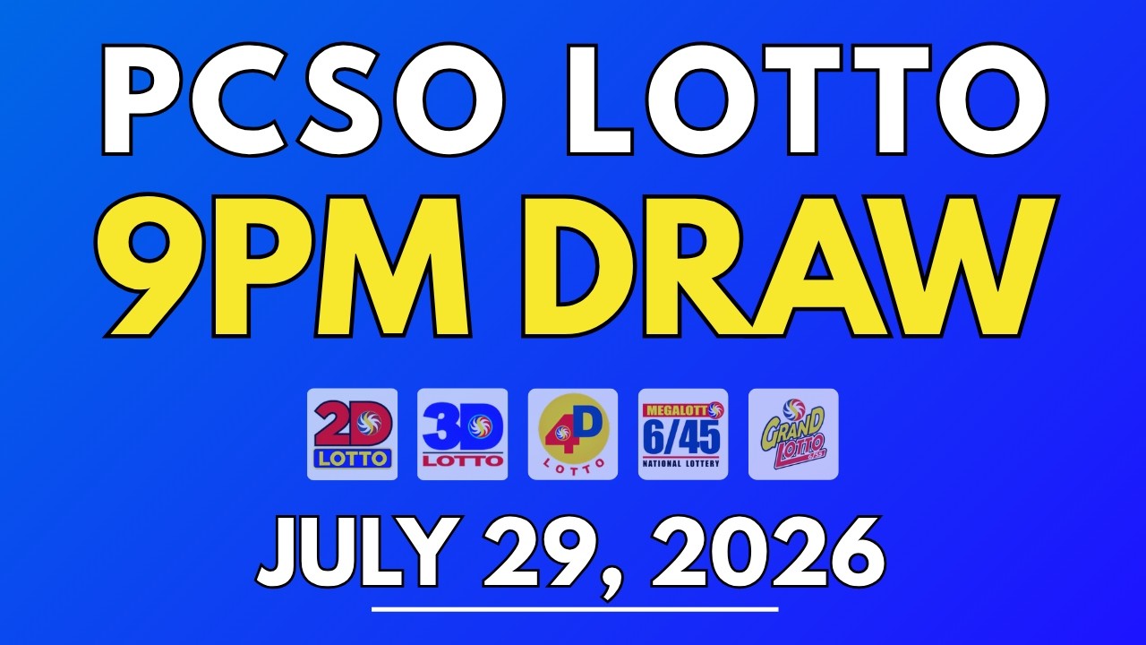 PCSO Lotto Result Today July 29, 2026 | 9PM LIVE Results