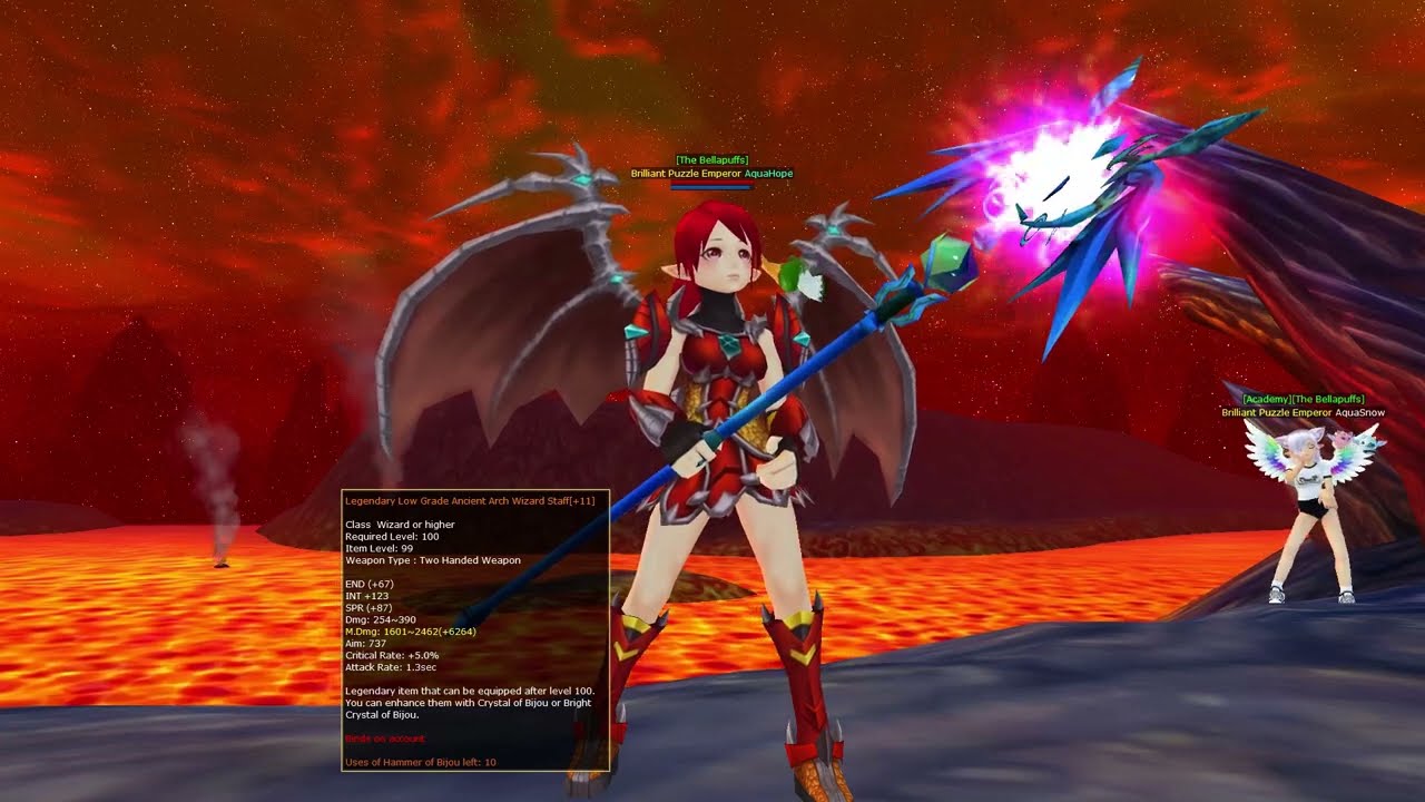 Fiesta Online - every enhancement level of Legendary LG Ancient Arch Wizard Staff from +0 to +12