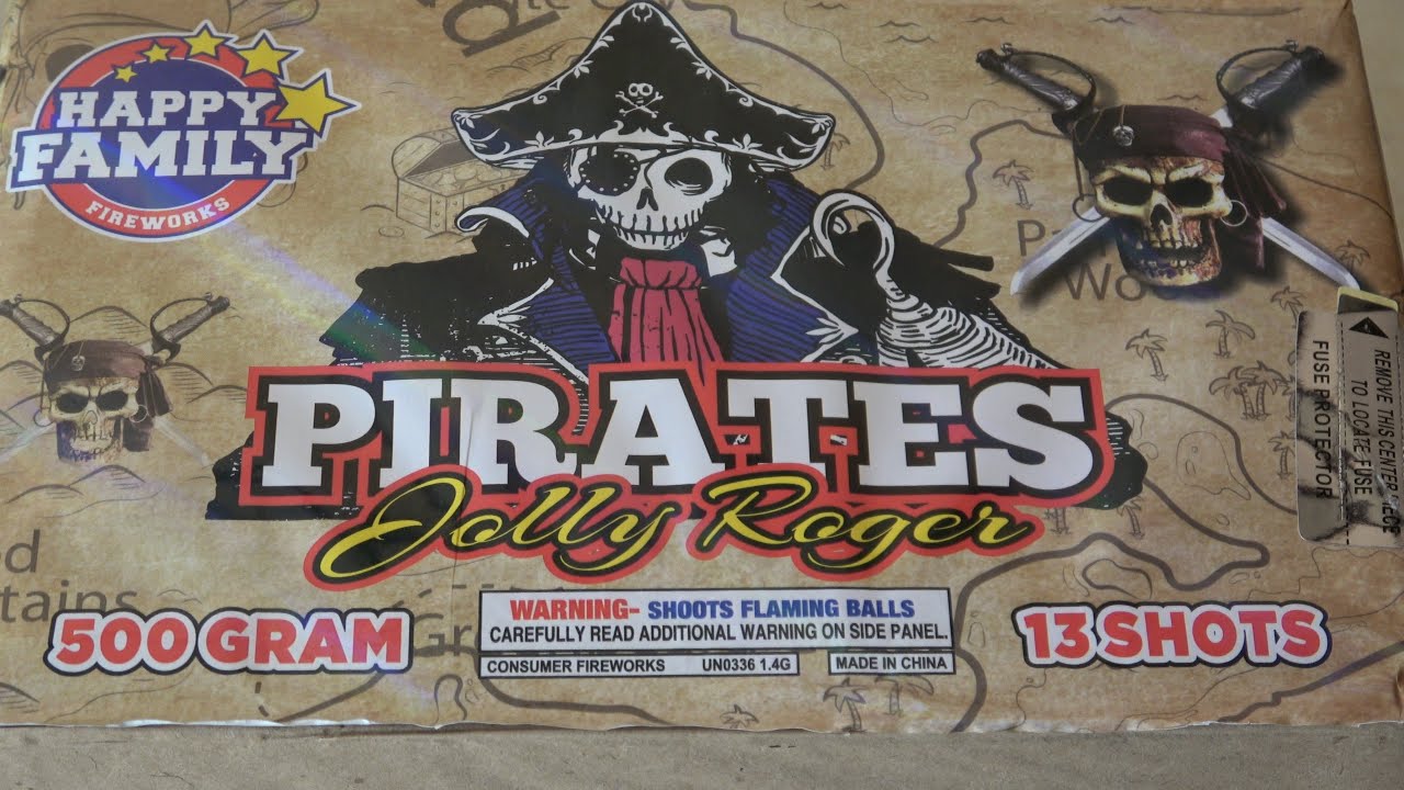 Pirates Jolly Roger 13 shot 500g angled cake by Happy Family