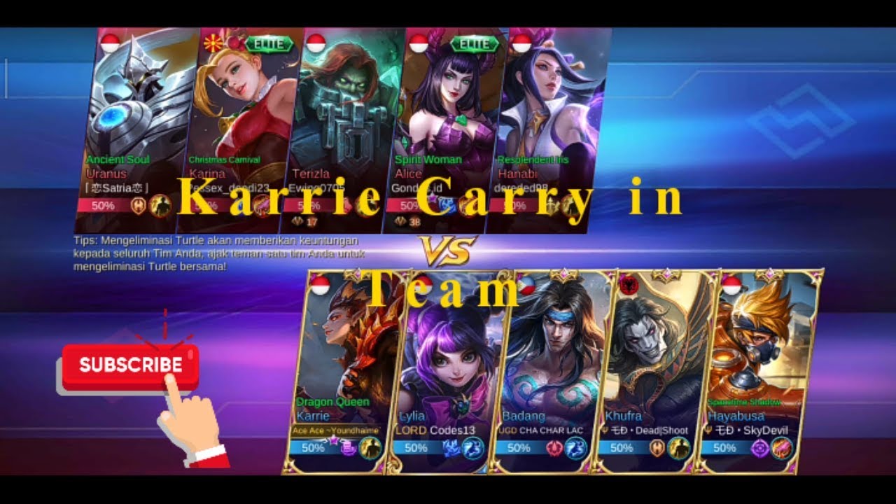 Karrie Tersakit, Karrie Carry US, Karrie Raja True Damage | Mobile Legends
