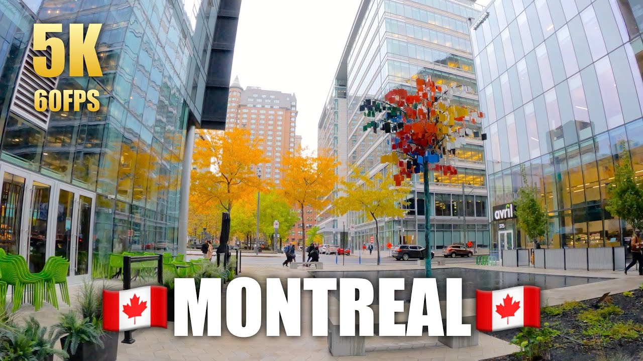 Amazing Rainy Montreal 🇨🇦 CANADA Walking Tour (Ultra HD 5K 60FPS) Virtual Street Walk in 4K