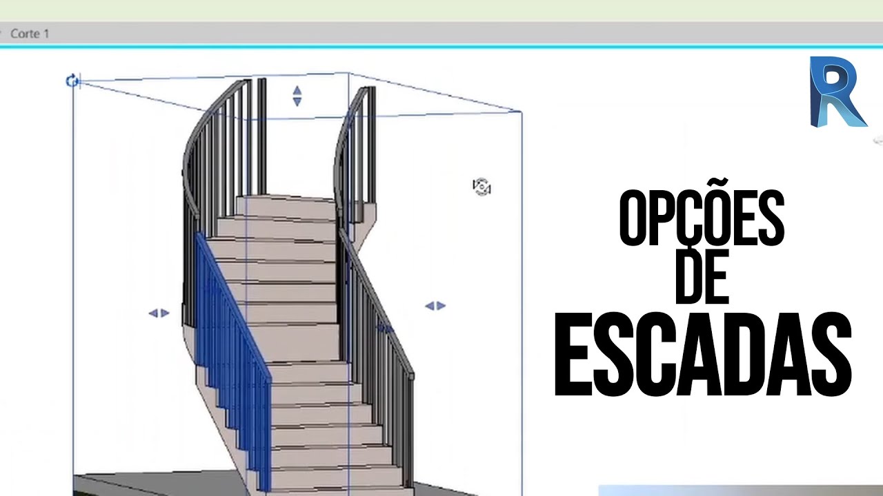 Op&ccedil;&otilde;es de Formatos de Escadas - Revit 2020
