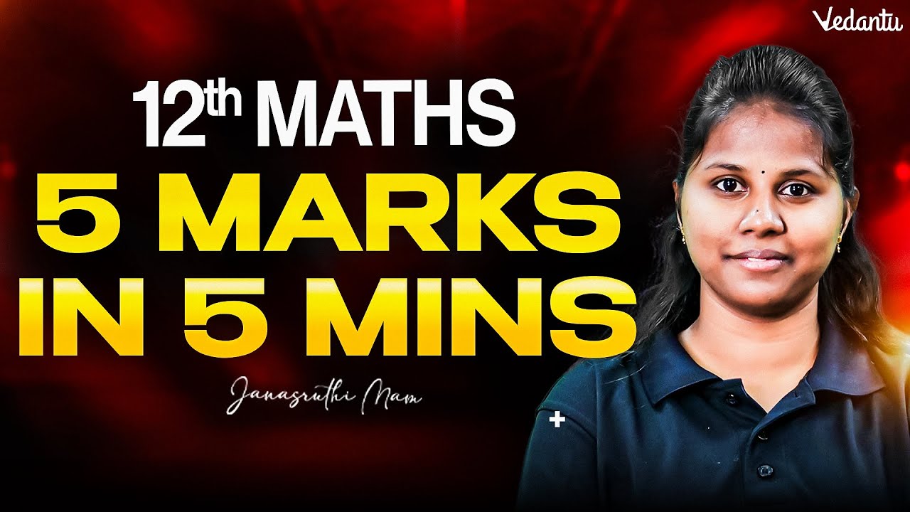 12th Maths | 5 Marks in 5 Minutes | Public Exam 2026 | Janasruthi Ma'am
