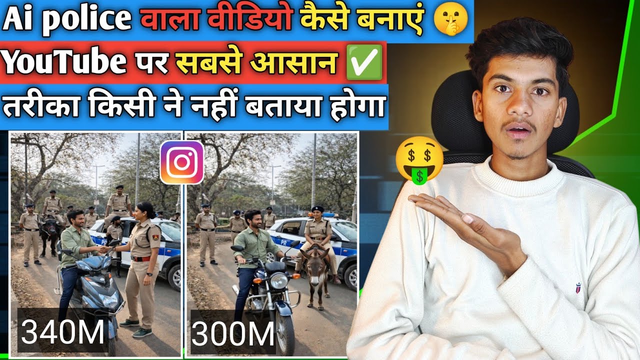 🤑Ai police वाला वीडियो कैसे बनाएं 👍| How to create Ai police video just one click 