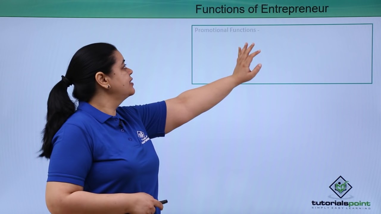 Class 11th – Functions of Entrepreneur | Entrepreneurship | Tutorials Point