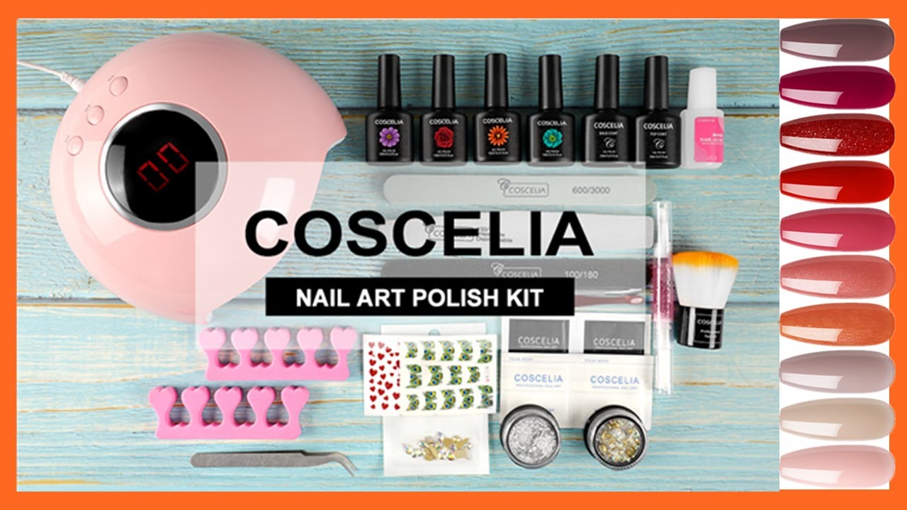 ✨ COSCELIA Gel Polish - With Nail Lamp and Top Base Coat - For Starter ✨