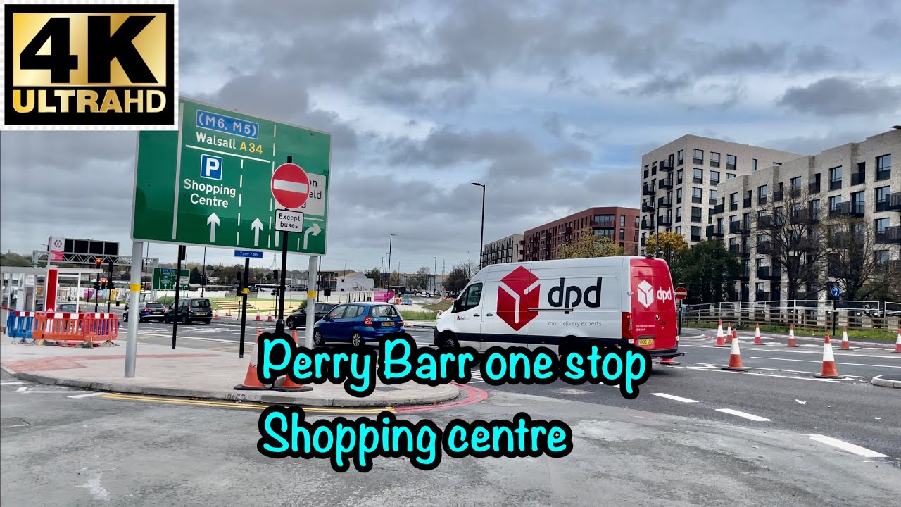 Walking around one stop shopping centre Perry Barr Birmingham England UK 4K