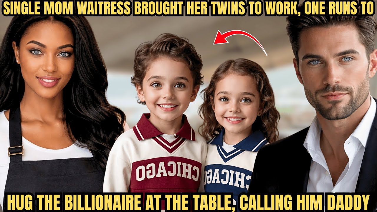 SINGLE MOM WAITRESS BROUGHT HER TWINS TO WORK, ONE RUNS TO HUG THE BILLIONAIRE AT THE TABLE, CALLING
