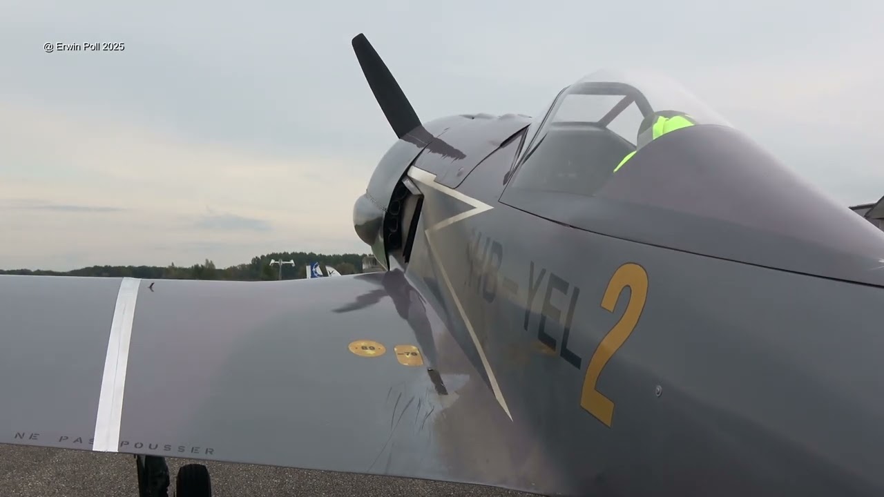 FW-190 Replica / W.A.R Fw-190 HB-YEL Last Flight Teuge Airport To Arnhems Oorlogsmuseum 29 Sept 2024