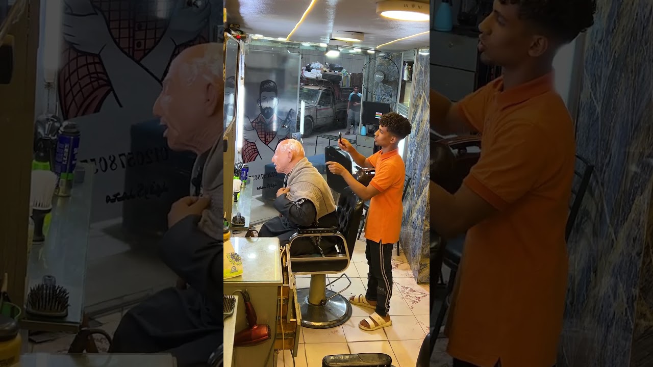راجل عجوز دخل يحلق شعره زيرو بالموس!! شوفو الصدمه ؟؟