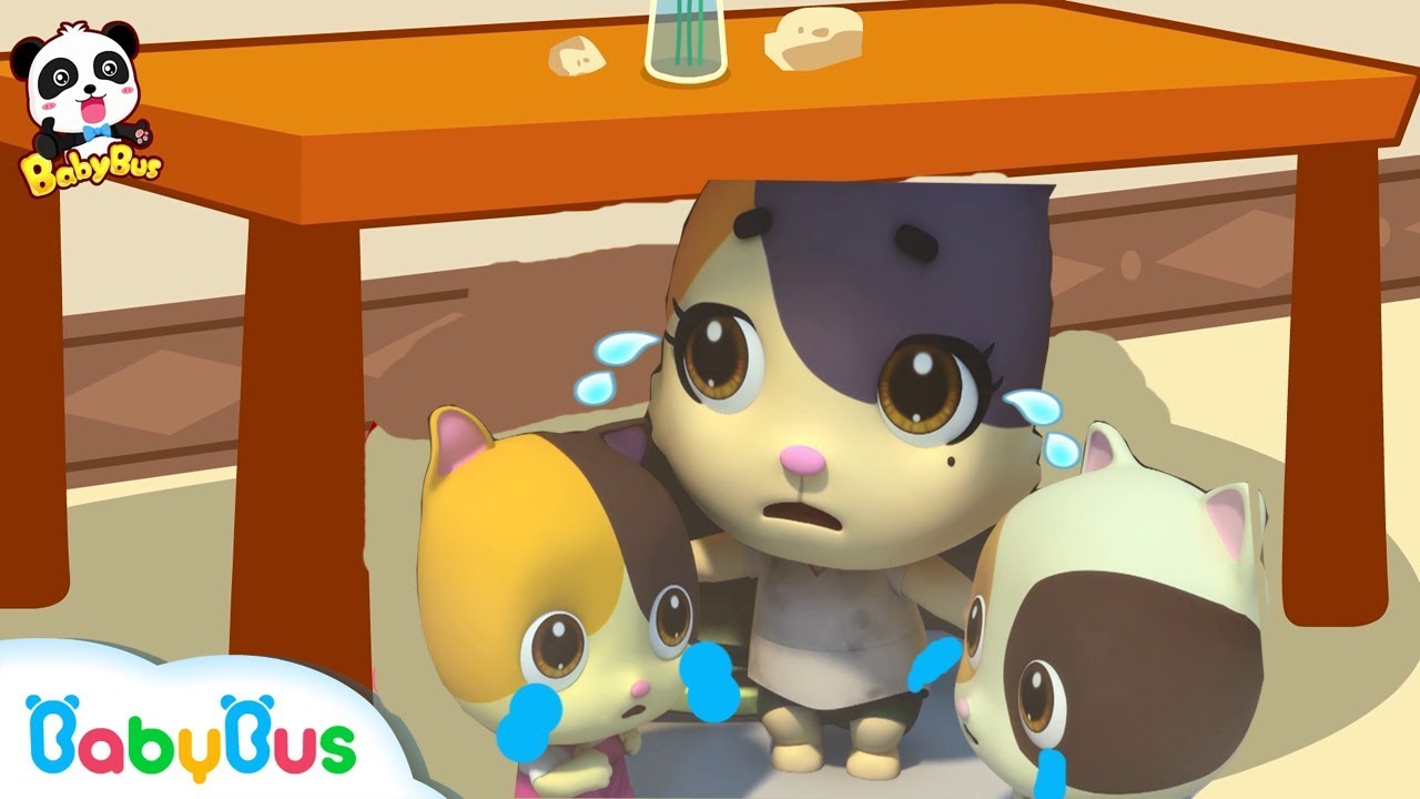 【安全】★NEW★じしんだ！たすけて！| じしんのときの  おやくそく | 子供向け安全教育 | 赤ちゃんが喜ぶアニメ | 動画 | ベビーバス| BabyBus