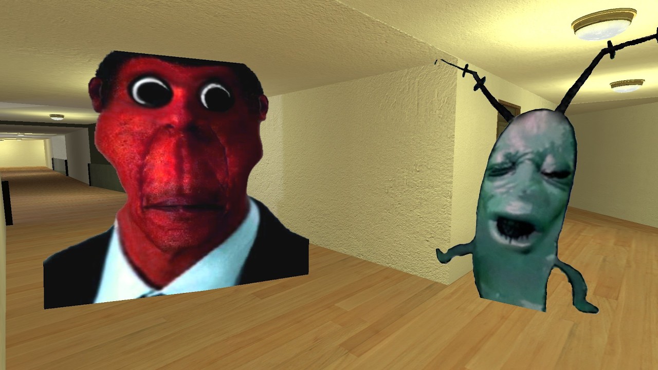 PLANKTON & OBUNGGA RED CHASE IN LIMINAL HOTEL GMOD #gmodworld #nextbots