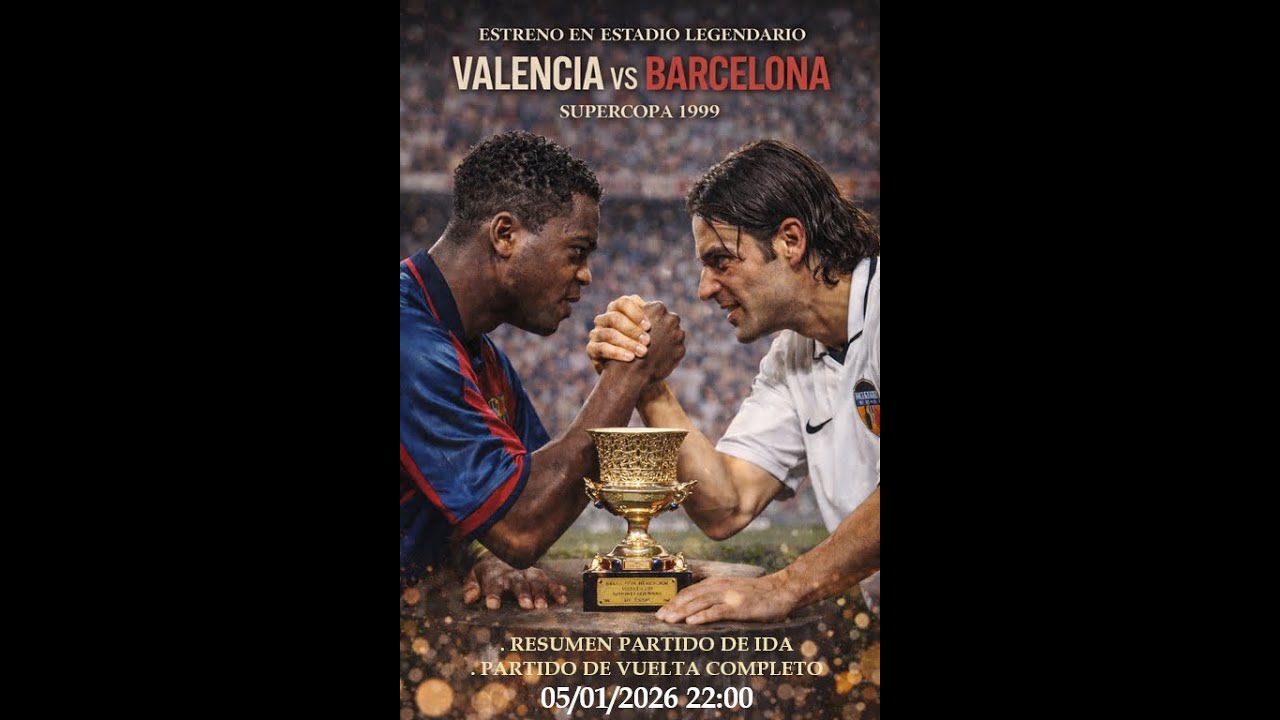 Barcelona 3 3 Valencia - Final Supercopa de España 1999 (Full Match)
