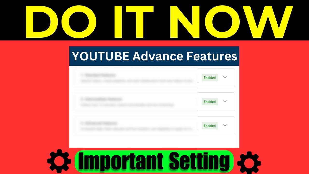 IMPORTANT SETTING  !🔥How to Enabled YouTube Advanced Features, Grow Youtube Channel