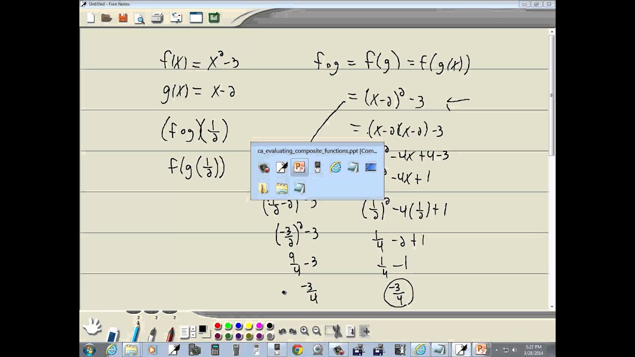 Technology in College Algebra - Evaluating Composite Functions - HP Prime