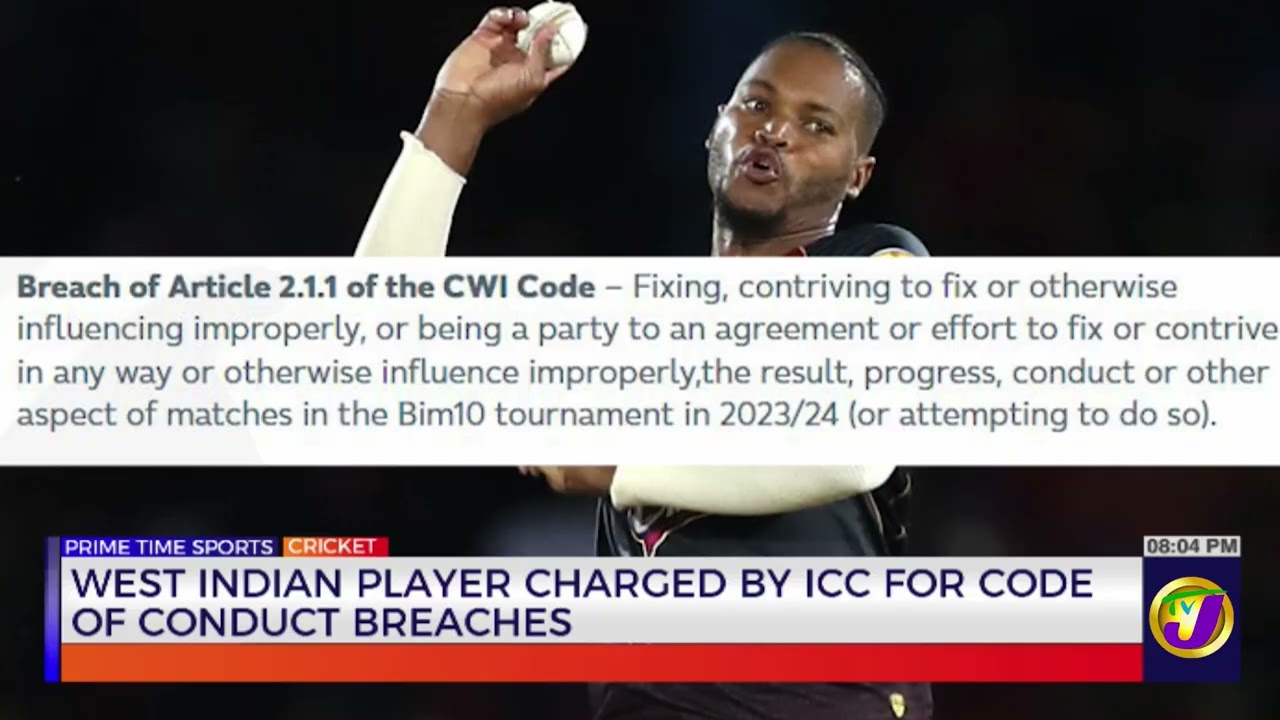 West Indian Player Charged By ICC For  Code Of Conduct Breaches | TVJ Sports