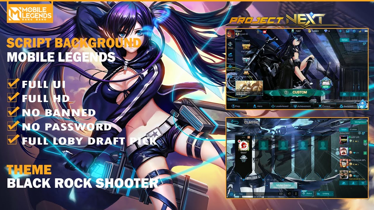 Background ML Anime Black Rock Shooter Full UI