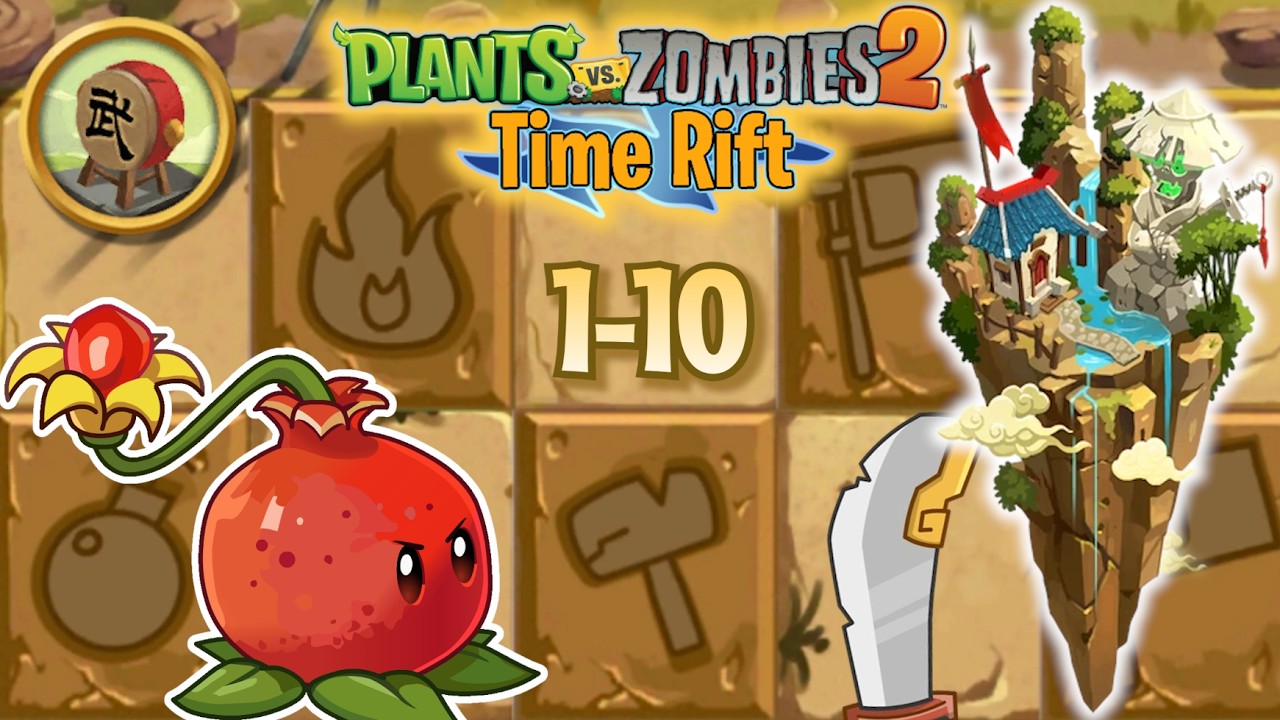 New OST! Weapon Stand tiles and some goofy Hammers - Kongfu World 1-10 | PvZ 2 Time Rift