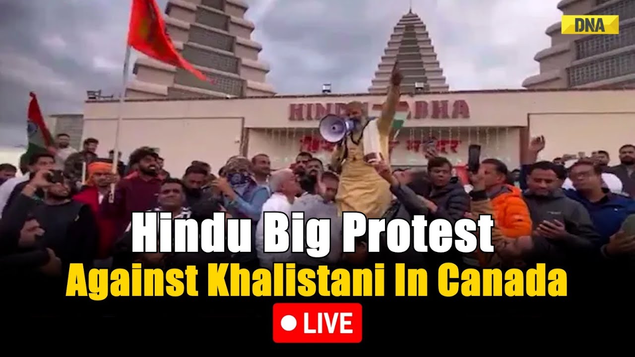Canada Hindu Temple Attack LIVE: Massive Protest By Hindus Against Pro-Khalistani | Justin Trudeau