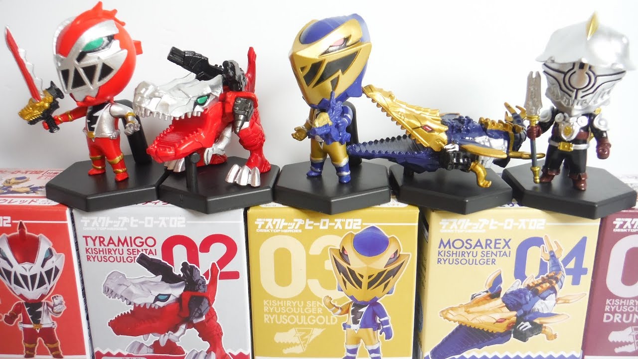 デスクトップヒーローズ０２ 騎士竜戦隊リュウソウジャー 全５種 開封 Desktop Heroes PART2 Ryusoulger 食玩 Japanese candy toys