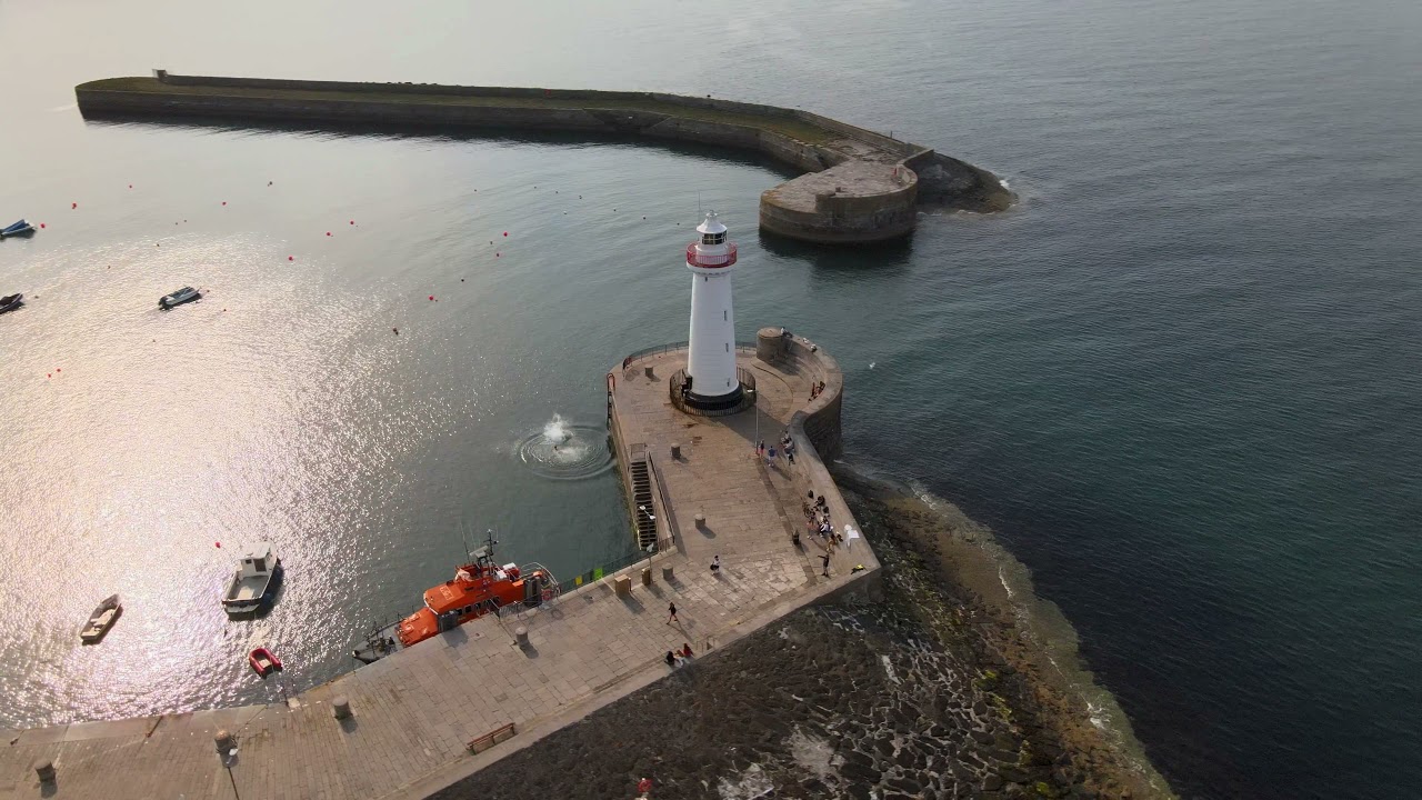 Donaghadee Lighthouse (Northern Ireland) 4k Drone Fly Around.