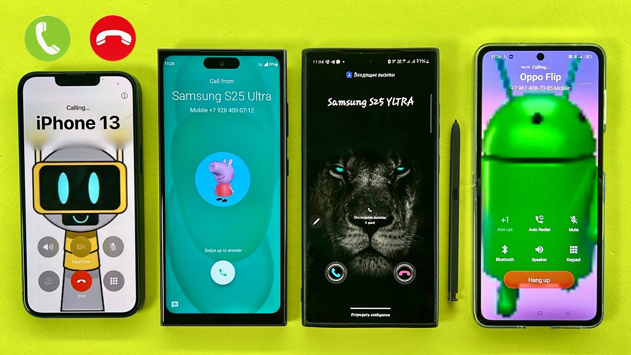 Incoming Call Samsung S24Ultra Vs Samsung S25Ultra / Outgoing Call from iPhone 13 + OPPO Find N2 