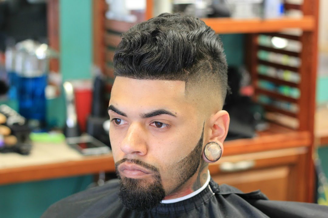 Mohawk with tapered beard(hair fiber application)