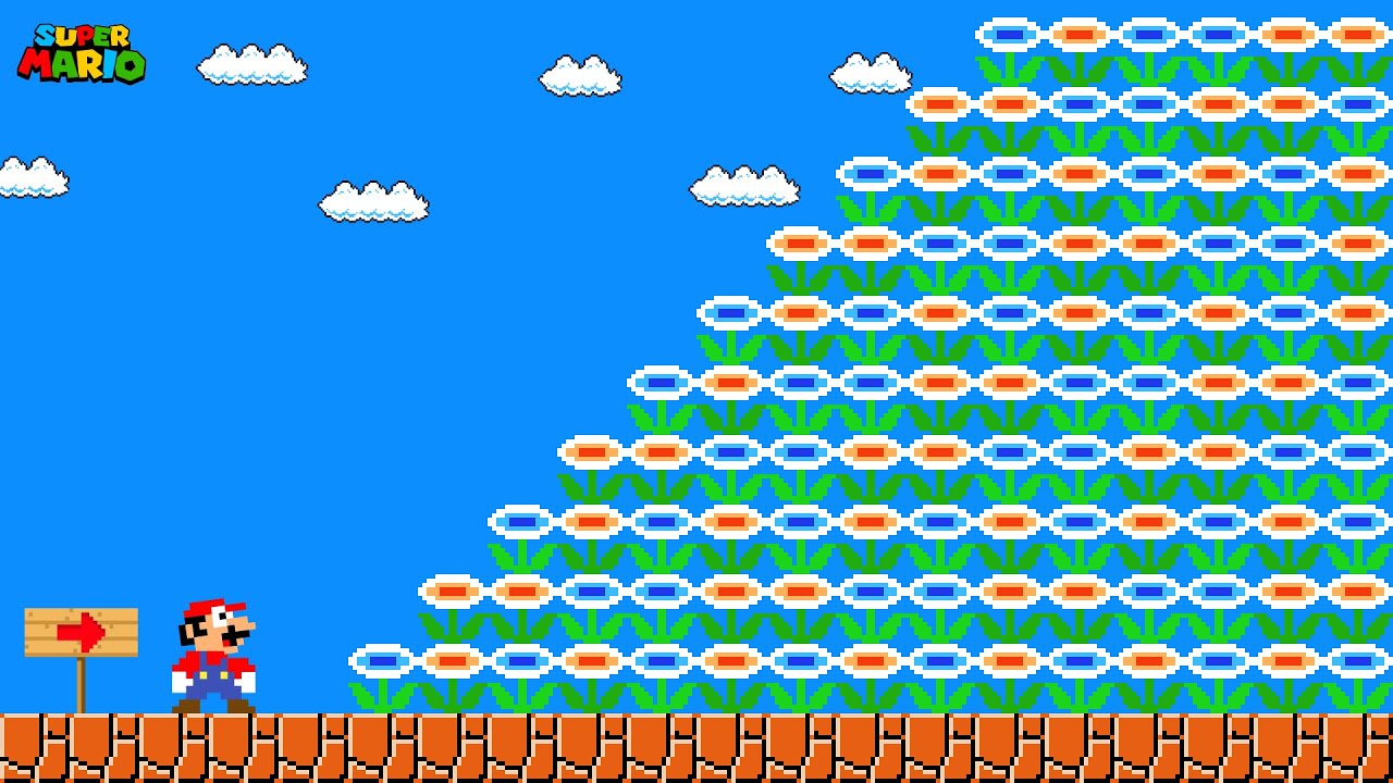 King Rabbit: Can Mario Collect 999 Random Ice and Fire Flower in New Super Mario Bros.?