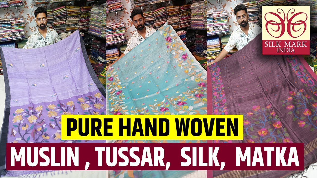 Authentic Pure Muslin Jamdani Saree, Tussar, Pure Silk, Linen, Matka, Gicha Sarees Manufacturer