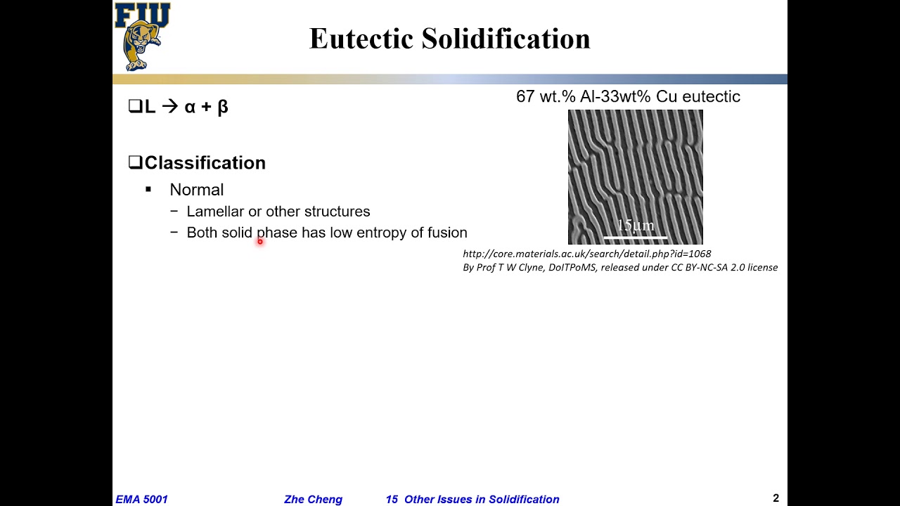 EMA5001 L15-01 Eutectic solidification