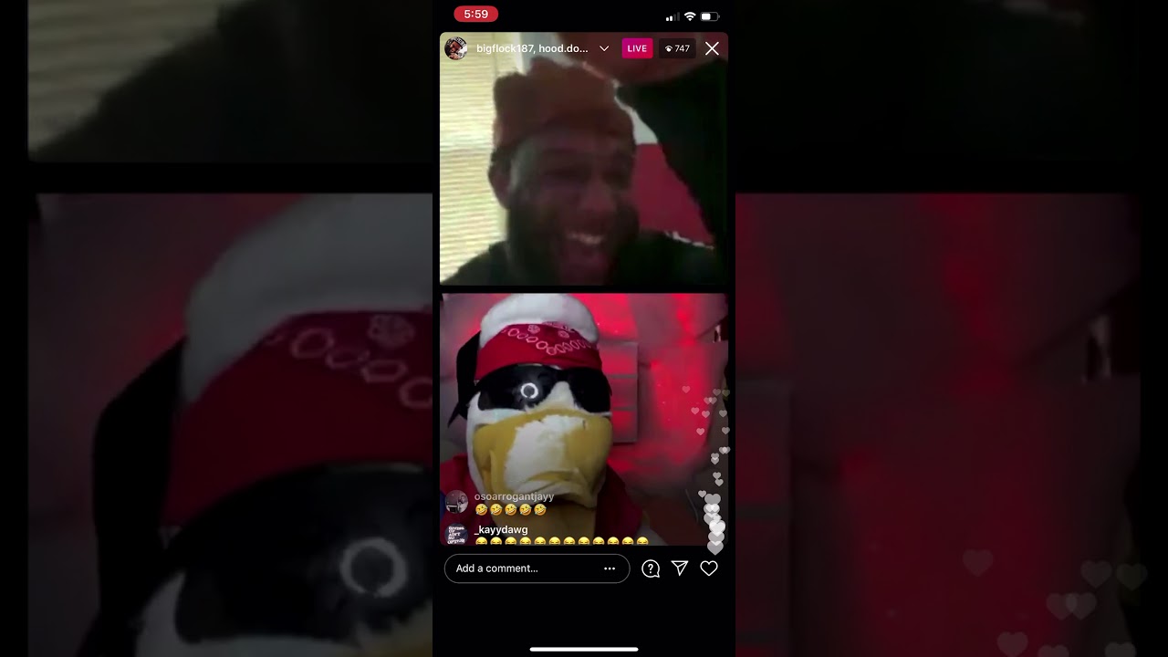 Big Flock on ig live with Hood Donald Duck .Funniest video on YouTube!