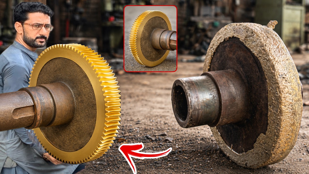 Making a New Industrial Gear & Shaft from an Old Brass Piece | Master Machinist
