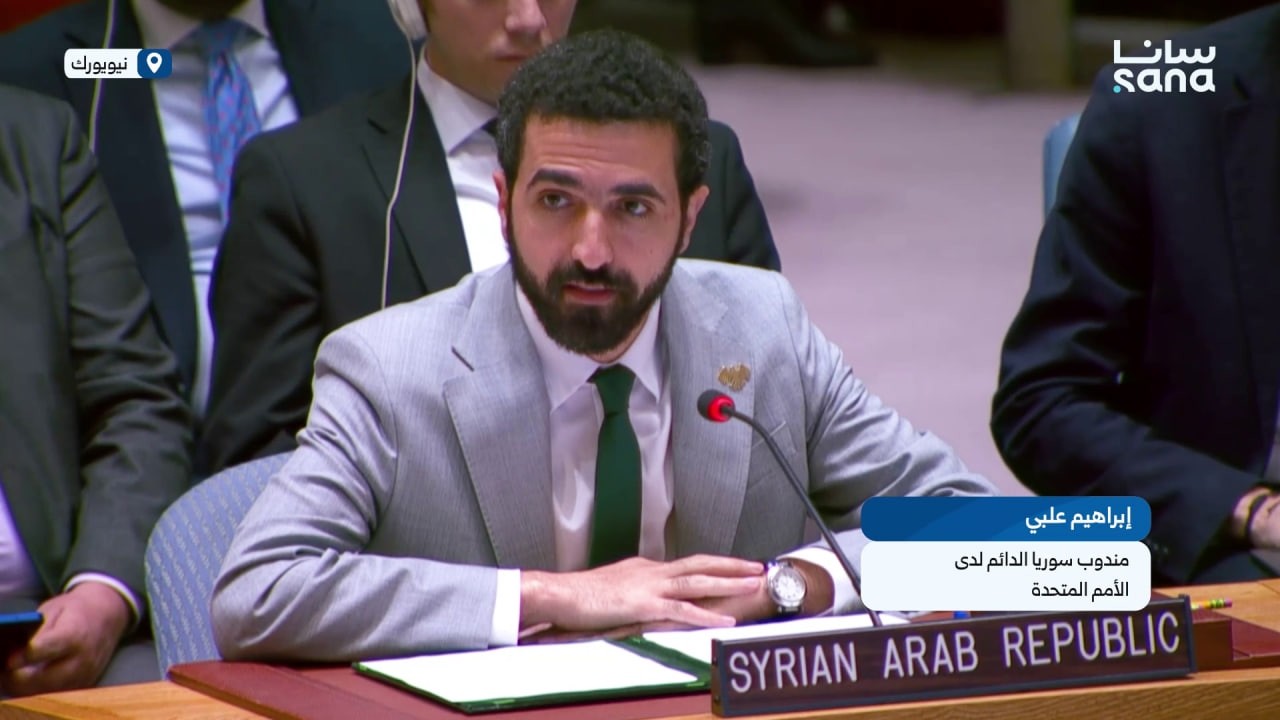 كلمة مندوب سوريا الدائم لدى الأمم المتحدة إبراهيم علبي خلال جلسة لمجلس الأمن حول لبنان