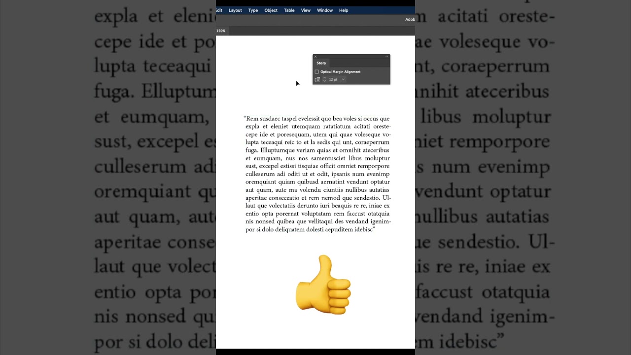 #AdobeIndesign Tips: Use Hanging Punctuation for Typesetting Like a Pro #shorts
