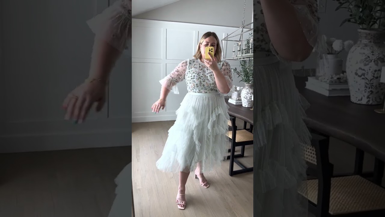 Paris Dress in Seafoam Try On in Size 1X