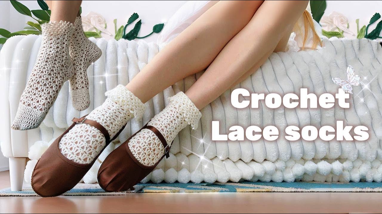 How to Crochet socks ✨🧦so easy and beautiful 🌷/ one day one skein project