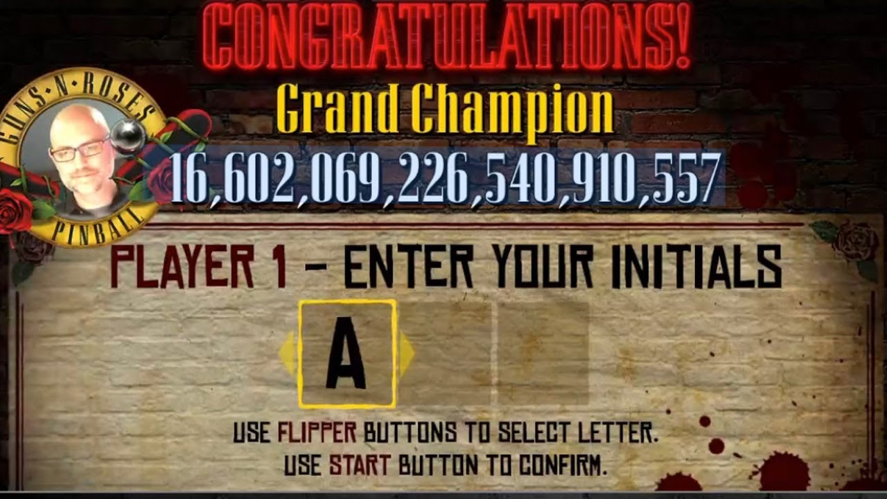 16 QUINTILLION points on JJP Guns N' Roses pinball