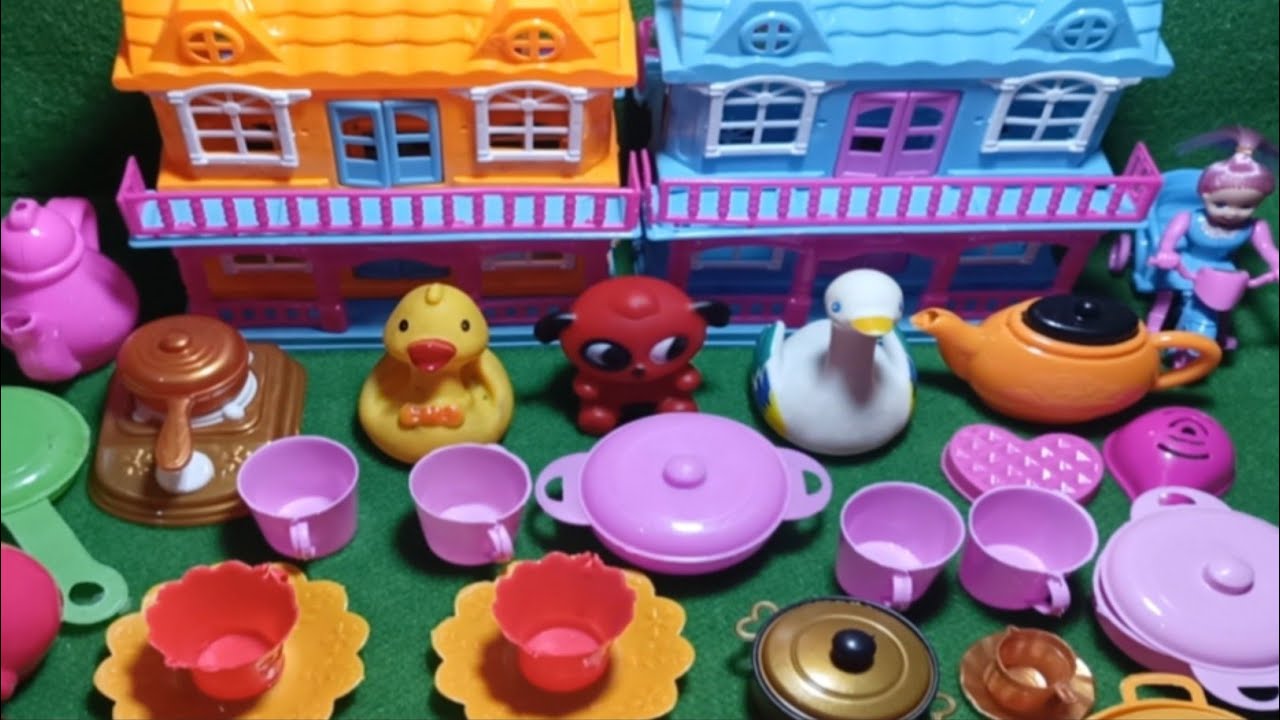 6 Minutes Relaxing Toy Kitchen Play ||Colorful Toy Kitchen Set 🍳🧸