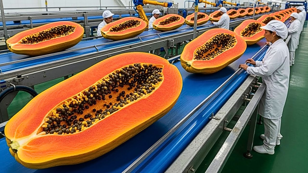 Inside a Modern Papaya Factory: From Fresh Papayas to Premium Papaya Juice (Full Process)