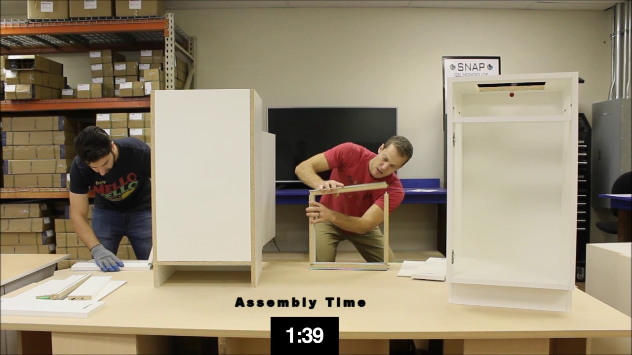 Base Cabinet assembled in 2:25 minute! with Lockdowel Channel Lock