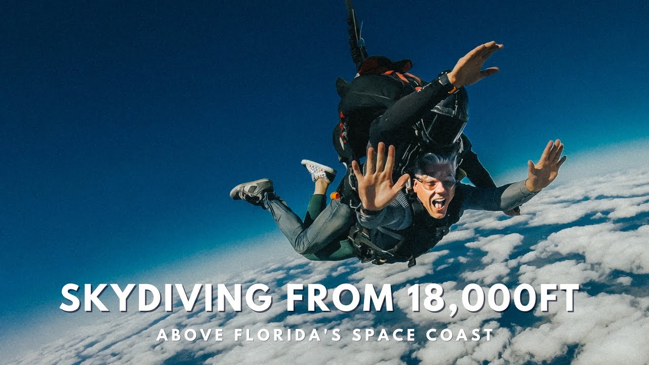 Skydiving from 18,000 ft Over Florida's Space Coast: Worlds highest Tandem Jump!