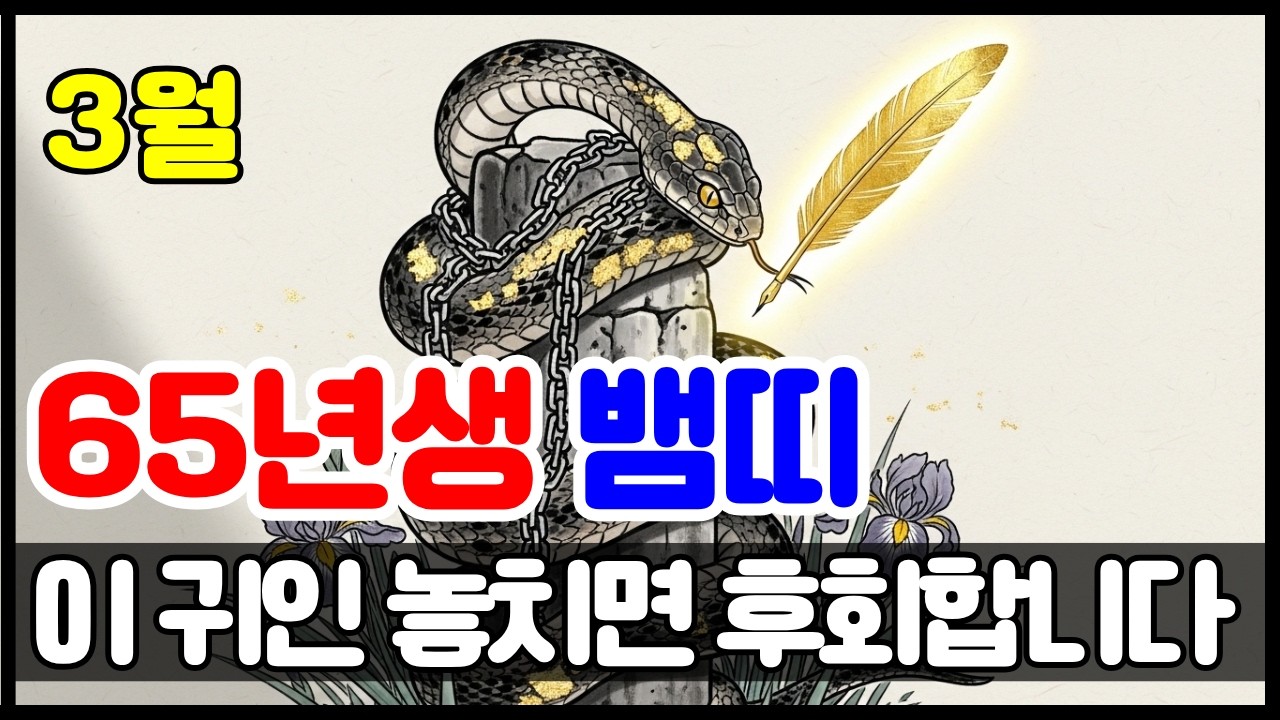 1965년생 뱀띠 2026년 3월 운세 어깨가 무거운 달인데 문창귀인이 길을 열어줍니다